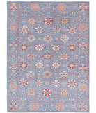 Suzani 6'8'' X 9'3'' Hand-Knotted Wool Rug 6'8'' x 9'3'' (200 X 278) / Blue / Rust