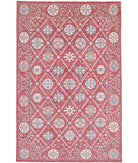 Suzani 6'4'' X 10'2'' Hand-Knotted Wool Rug 6'4'' x 10'2'' (190 X 305) / Red / Ivory