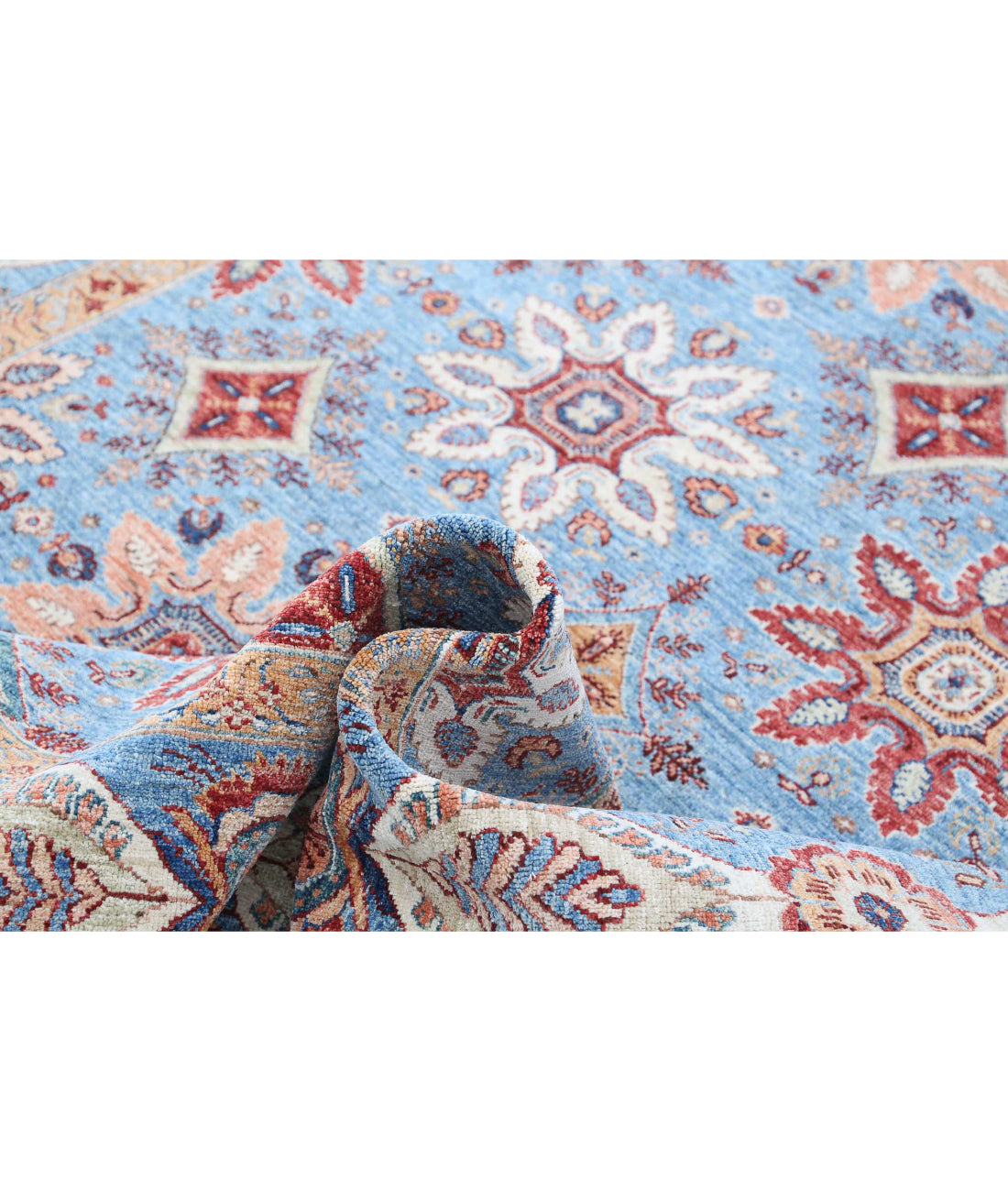 Suzani 6'7'' X 9'8'' Hand-Knotted Wool Rug 6'7'' x 9'8'' (198 X 290) / Blue / Red