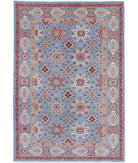 Suzani 6'7'' X 9'8'' Hand-Knotted Wool Rug 6'7'' x 9'8'' (198 X 290) / Blue / Red