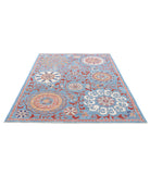 Suzani 5'8'' X 7'9'' Hand-Knotted Wool Rug 5'8'' x 7'9'' (170 X 233) / Teal / Red