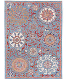 Suzani 5'8'' X 7'9'' Hand-Knotted Wool Rug 5'8'' x 7'9'' (170 X 233) / Teal / Red