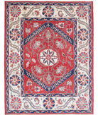 Suzani 7'6'' X 10'0'' Hand-Knotted Wool Rug 7'6'' x 10'0'' (225 X 300) / Red / Ivory