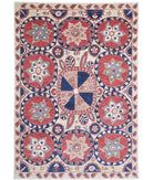 Suzani 6'7'' X 9'7'' Hand-Knotted Wool Rug 6'7'' x 9'7'' (198 X 288) / Ivory / Blue