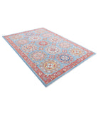 Suzani 6'3'' X 8'8'' Hand-Knotted Wool Rug 6'3'' x 8'8'' (188 X 260) / Blue / Red