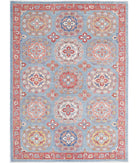 Suzani 6'3'' X 8'8'' Hand-Knotted Wool Rug 6'3'' x 8'8'' (188 X 260) / Blue / Red