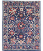 Suzani 8'10'' X 11'10'' Hand-Knotted Wool Rug 8'10'' x 11'10'' (265 X 355) / Blue / Ivory