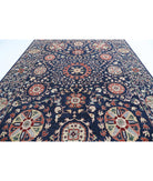 Suzani 9'11'' X 14'1'' Hand-Knotted Wool Rug 9'11'' x 14'1'' (298 X 423) / Blue / Red