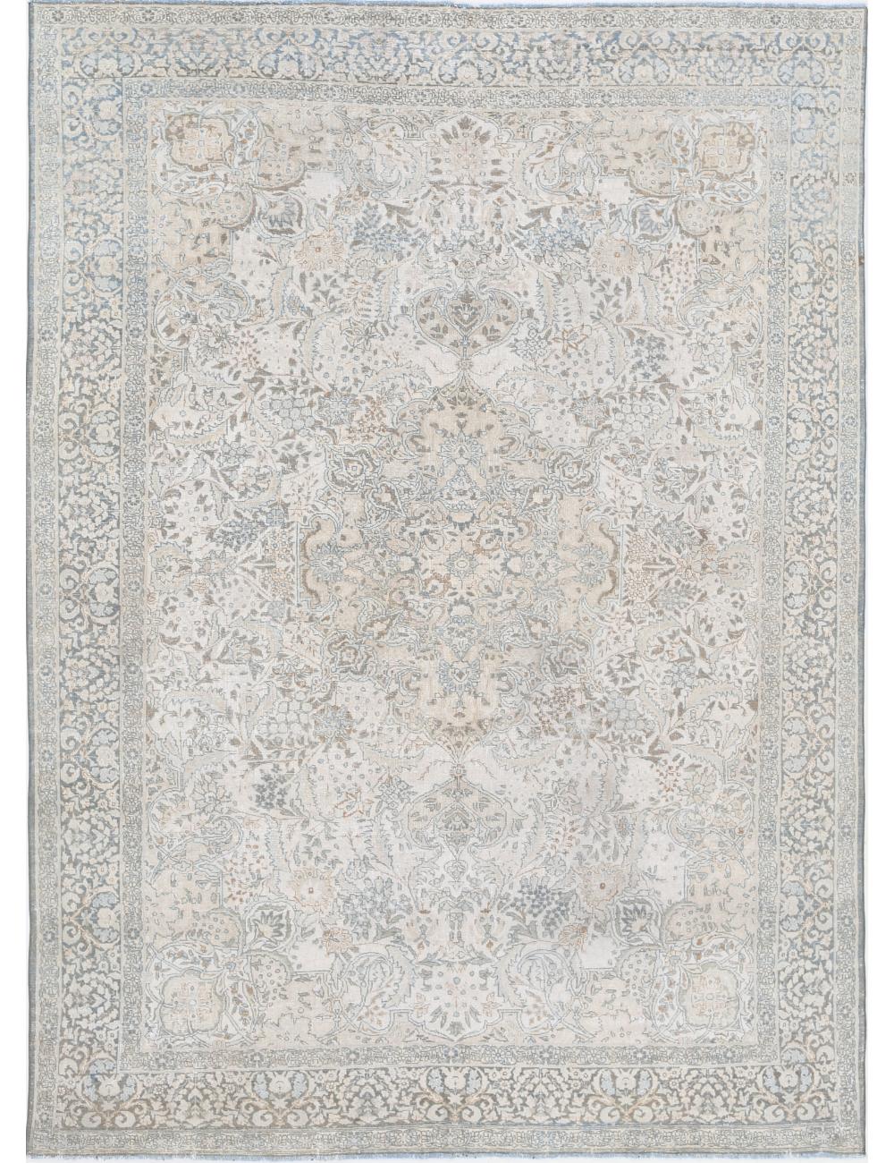 Tabriz 8' 2" X 11' 8" Hand-Knotted Wool Rug 8' 2" X 11' 8" (249 X 356) / Ivory / Grey