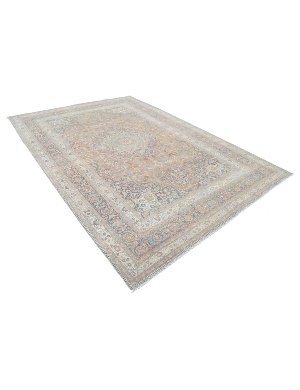 Tabriz 7' 10" X 11' 8" Hand-Knotted Wool Rug 7' 10" X 11' 8" (239 X 356) / Rust / Blue