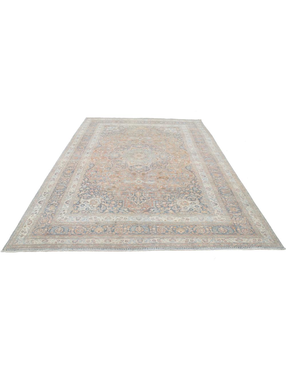 Tabriz 7' 10" X 11' 8" Hand-Knotted Wool Rug 7' 10" X 11' 8" (239 X 356) / Rust / Blue