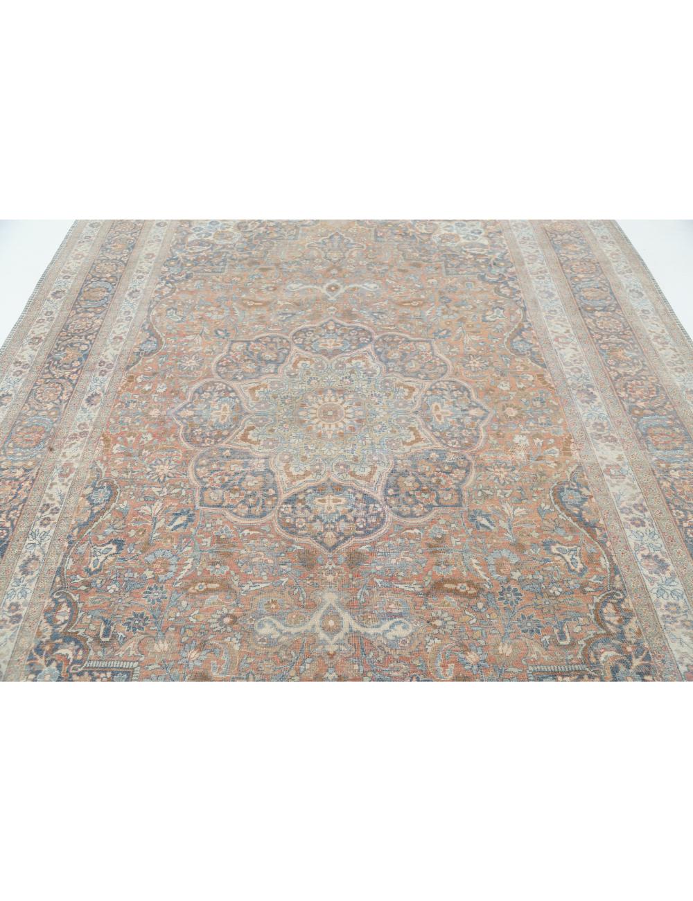 Tabriz 7' 10" X 11' 8" Hand-Knotted Wool Rug 7' 10" X 11' 8" (239 X 356) / Rust / Blue