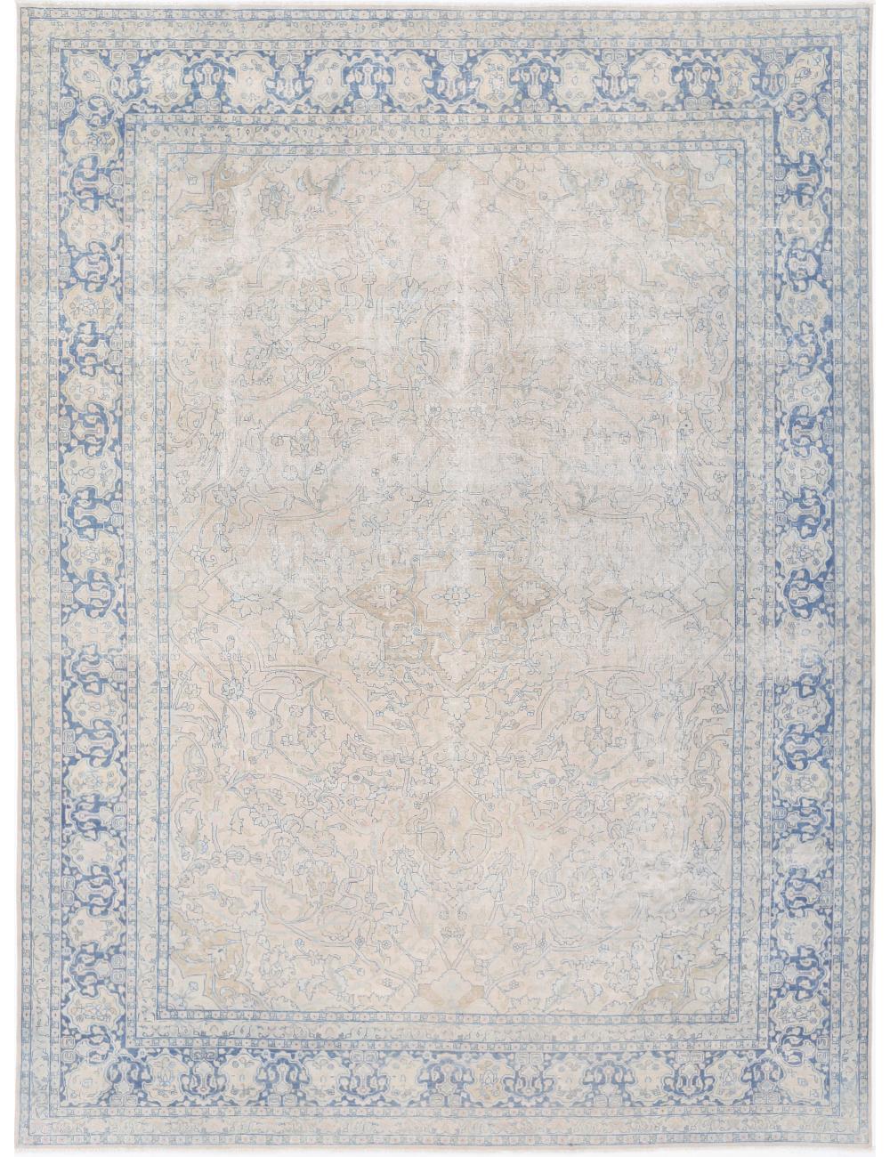 Tabriz 10' 9" X 14' 4" Hand-Knotted Wool Rug 10' 9" X 14' 4" (328 X 437) / Beige / Blue