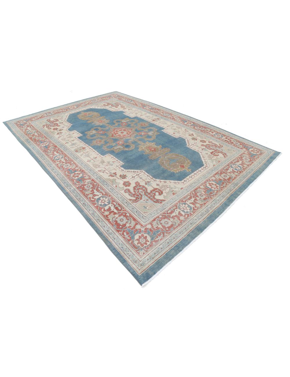 Tabriz 8' 0" X 11' 11" Hand-Knotted Wool Rug 8' 0" X 11' 11" (244 X 363) / Blue / Rust