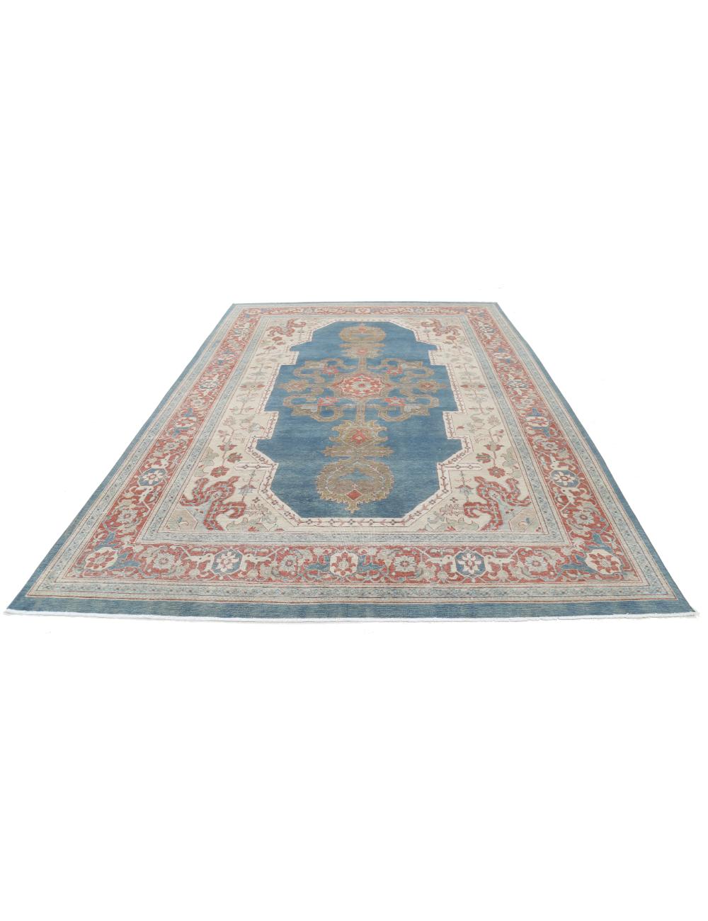 Tabriz 8' 0" X 11' 11" Hand-Knotted Wool Rug 8' 0" X 11' 11" (244 X 363) / Blue / Rust