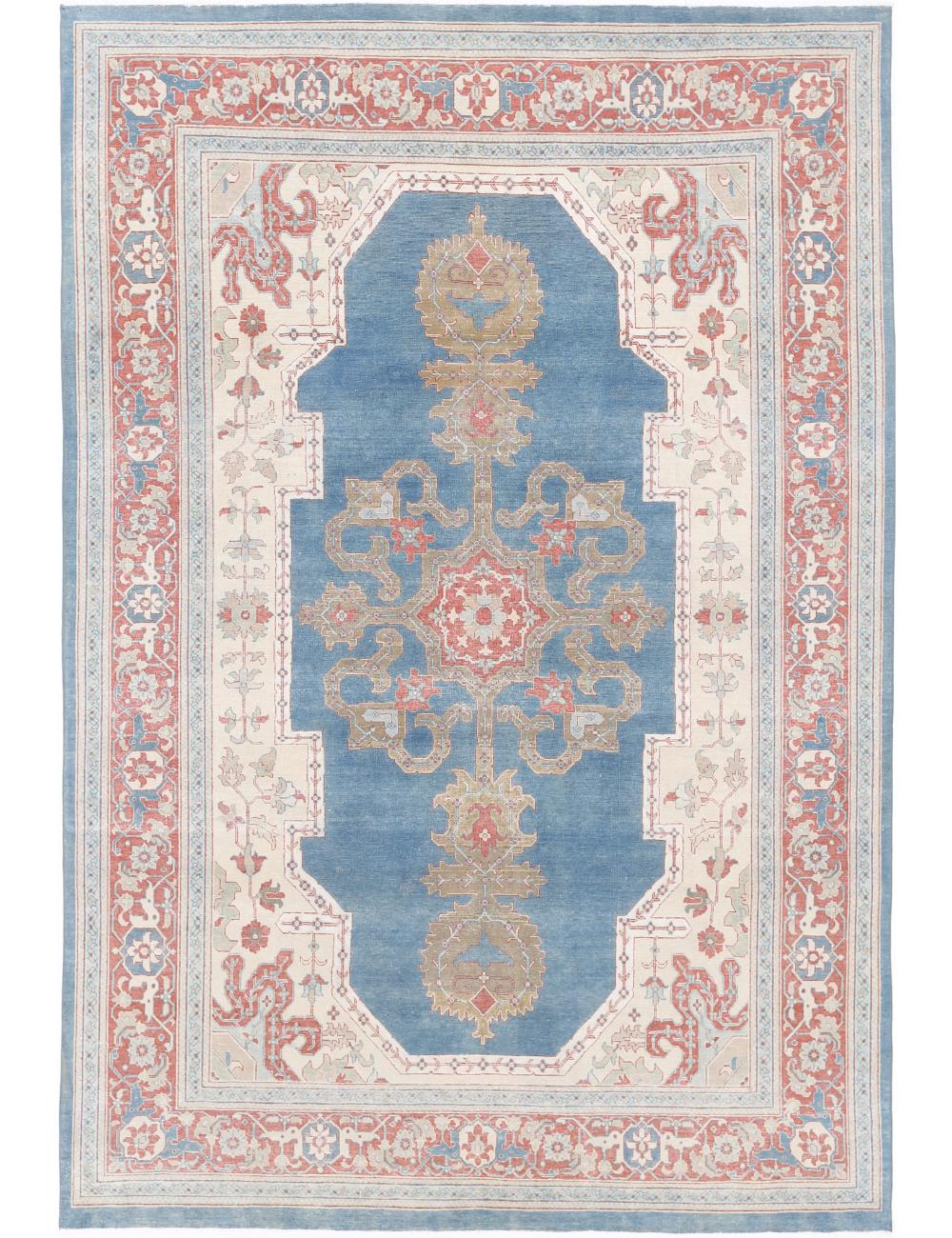 Tabriz 8' 0" X 11' 11" Hand-Knotted Wool Rug 8' 0" X 11' 11" (244 X 363) / Blue / Rust