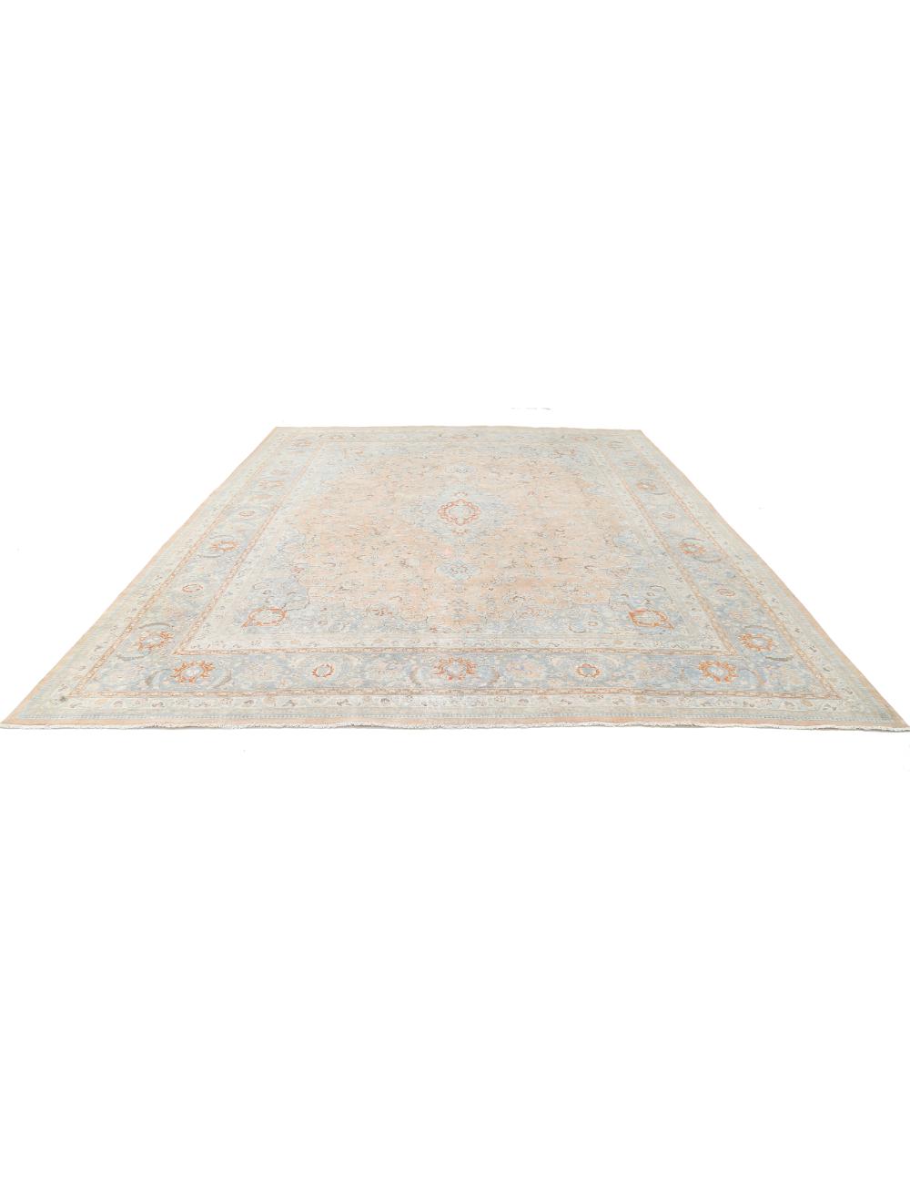 Tabriz 11' 2" X 14' 1" Hand-Knotted Wool Rug 11' 2" X 14' 1" (340 X 429) / Taupe / Blue