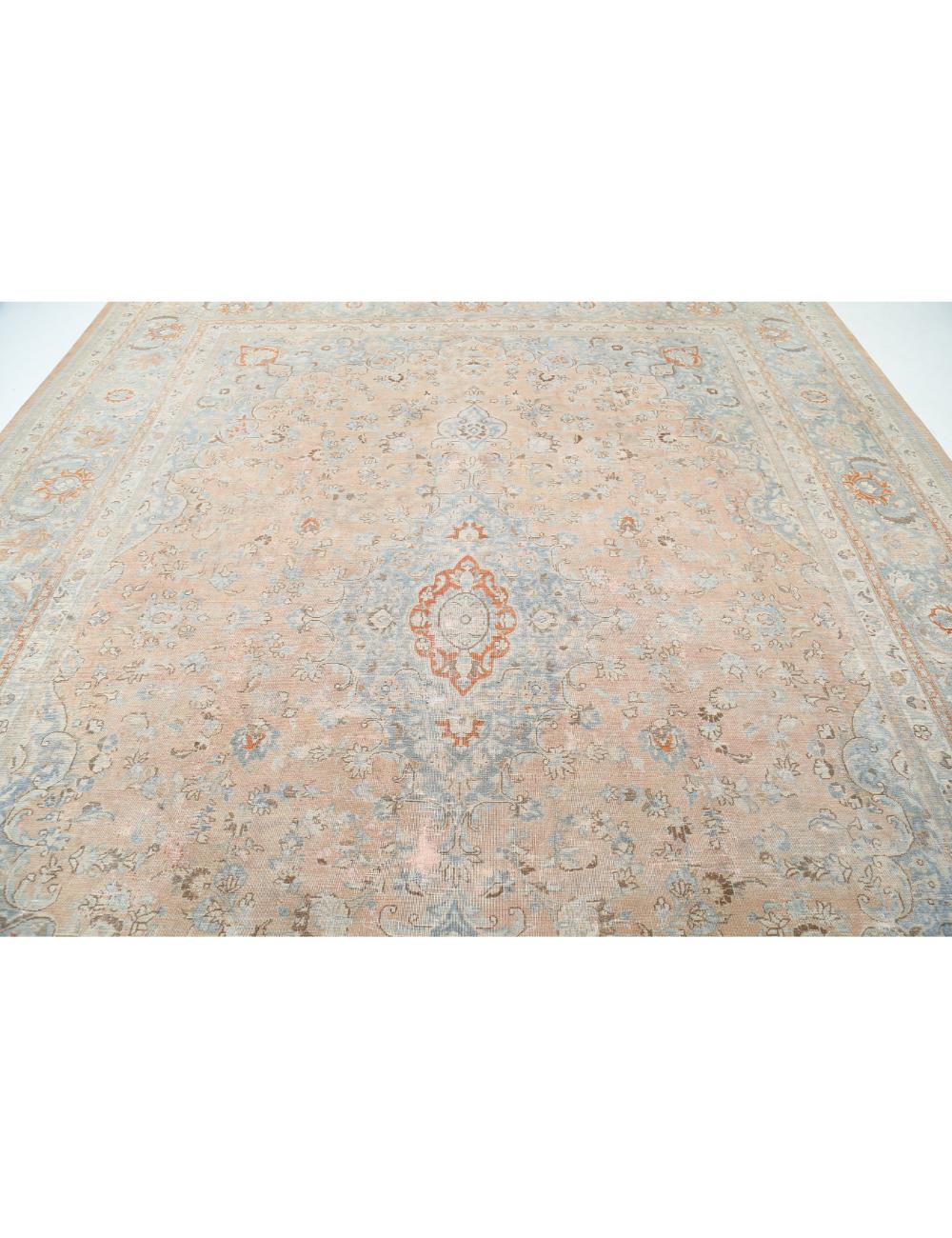 Tabriz 11' 2" X 14' 1" Hand-Knotted Wool Rug 11' 2" X 14' 1" (340 X 429) / Taupe / Blue