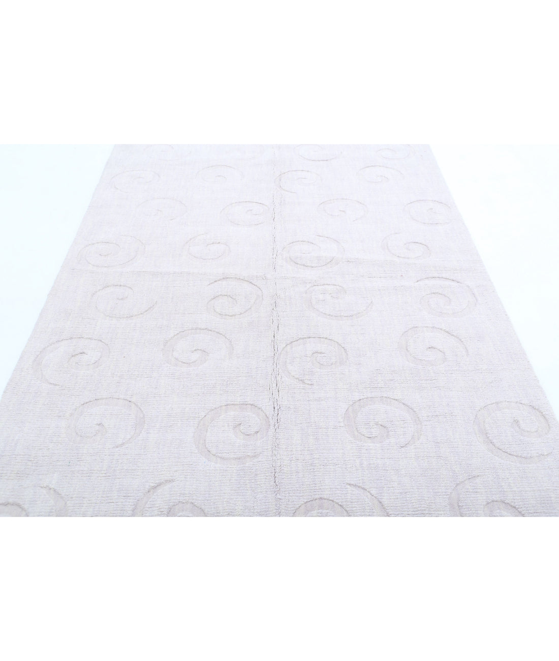 Texture 5'0'' X 7'11'' Hand-Knotted Wool Rug 5'0'' x 7'11'' (150 X 238) / Lilac / Ivory