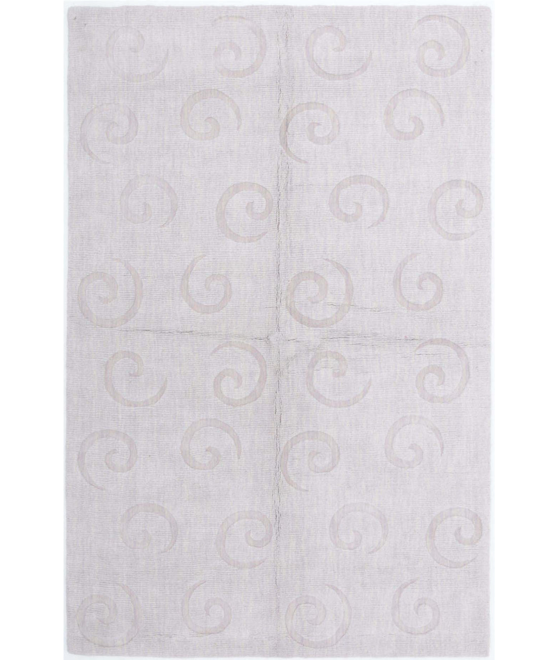 Texture 5'0'' X 7'11'' Hand-Knotted Wool Rug 5'0'' x 7'11'' (150 X 238) / Lilac / Ivory