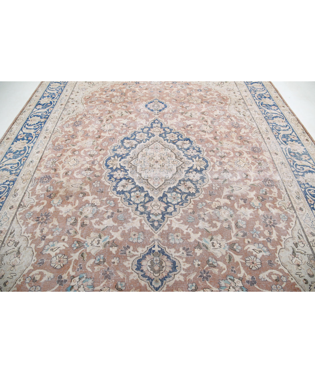 Vintage 9'11'' X 13'3'' Hand-Knotted Wool Rug 9'11'' x 13'3'' (298 X 398) / Taupe / Blue