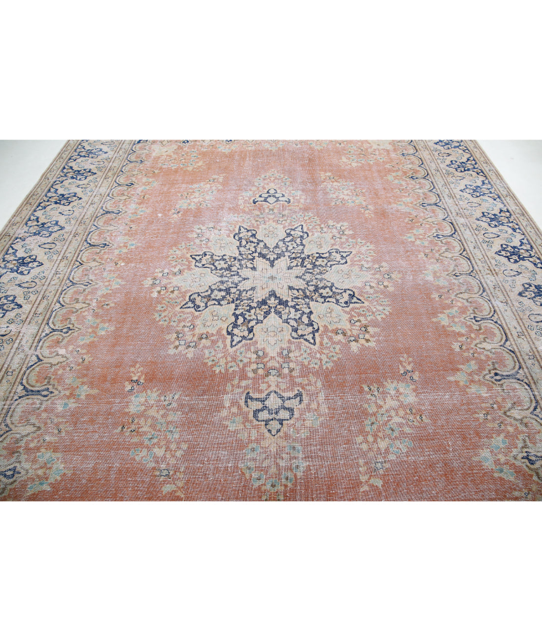 Vintage 9'8'' X 12'11'' Hand-Knotted Wool Rug 9'8'' x 12'11'' (290 X 388) / Taupe / Blue