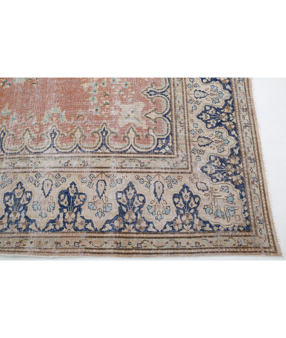 Vintage 9'8'' X 12'11'' Hand-Knotted Wool Rug 9'8'' x 12'11'' (290 X 388) / Taupe / Blue