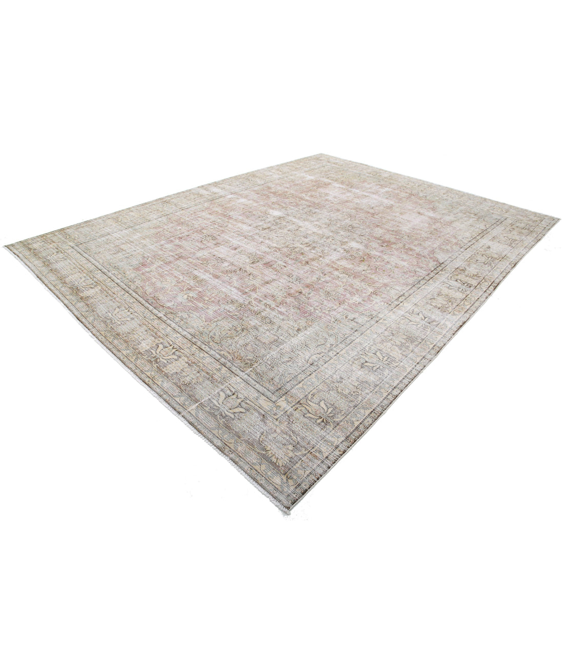 Vintage 9'9'' X 12'8'' Hand-Knotted Wool Rug 9'9'' x 12'8'' (293 X 380) / Taupe / Ivory