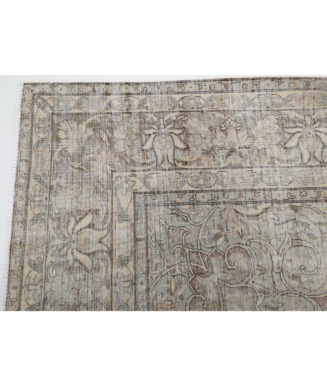 Vintage 9'9'' X 12'8'' Hand-Knotted Wool Rug 9'9'' x 12'8'' (293 X 380) / Taupe / Ivory