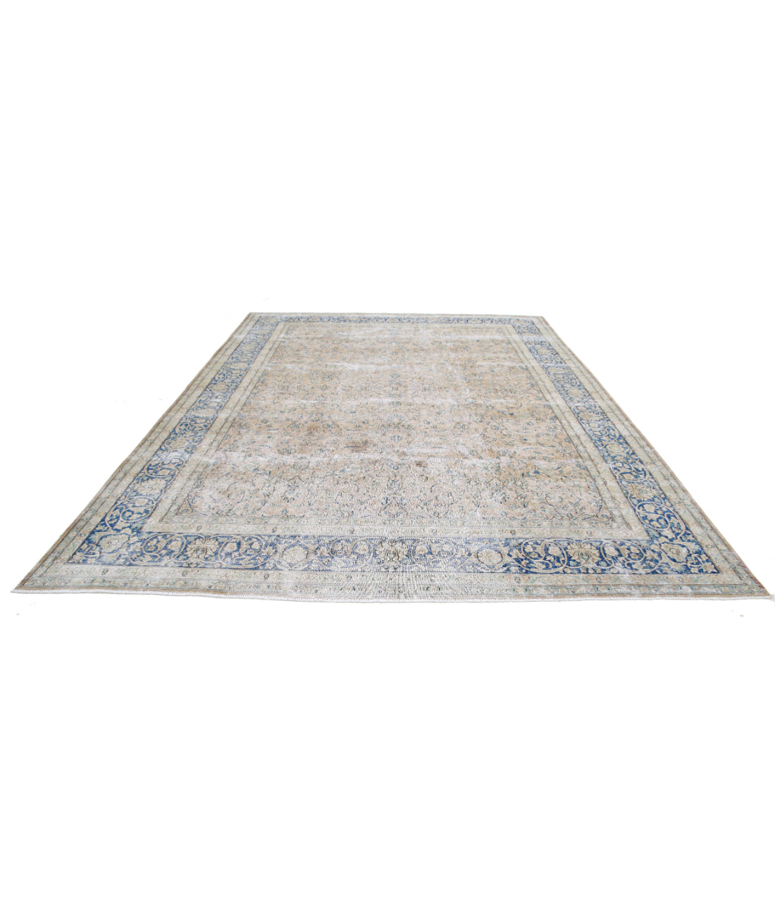 Vintage 9'5'' X 12'10'' Hand-Knotted Wool Rug 9'5'' x 12'10'' (283 X 385) / Taupe / Blue