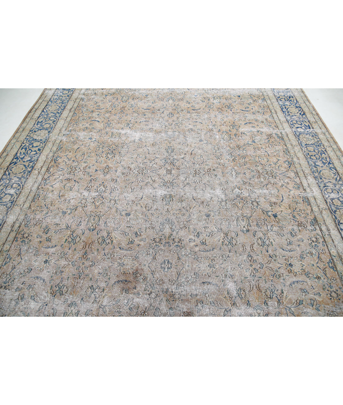 Vintage 9'5'' X 12'10'' Hand-Knotted Wool Rug 9'5'' x 12'10'' (283 X 385) / Taupe / Blue