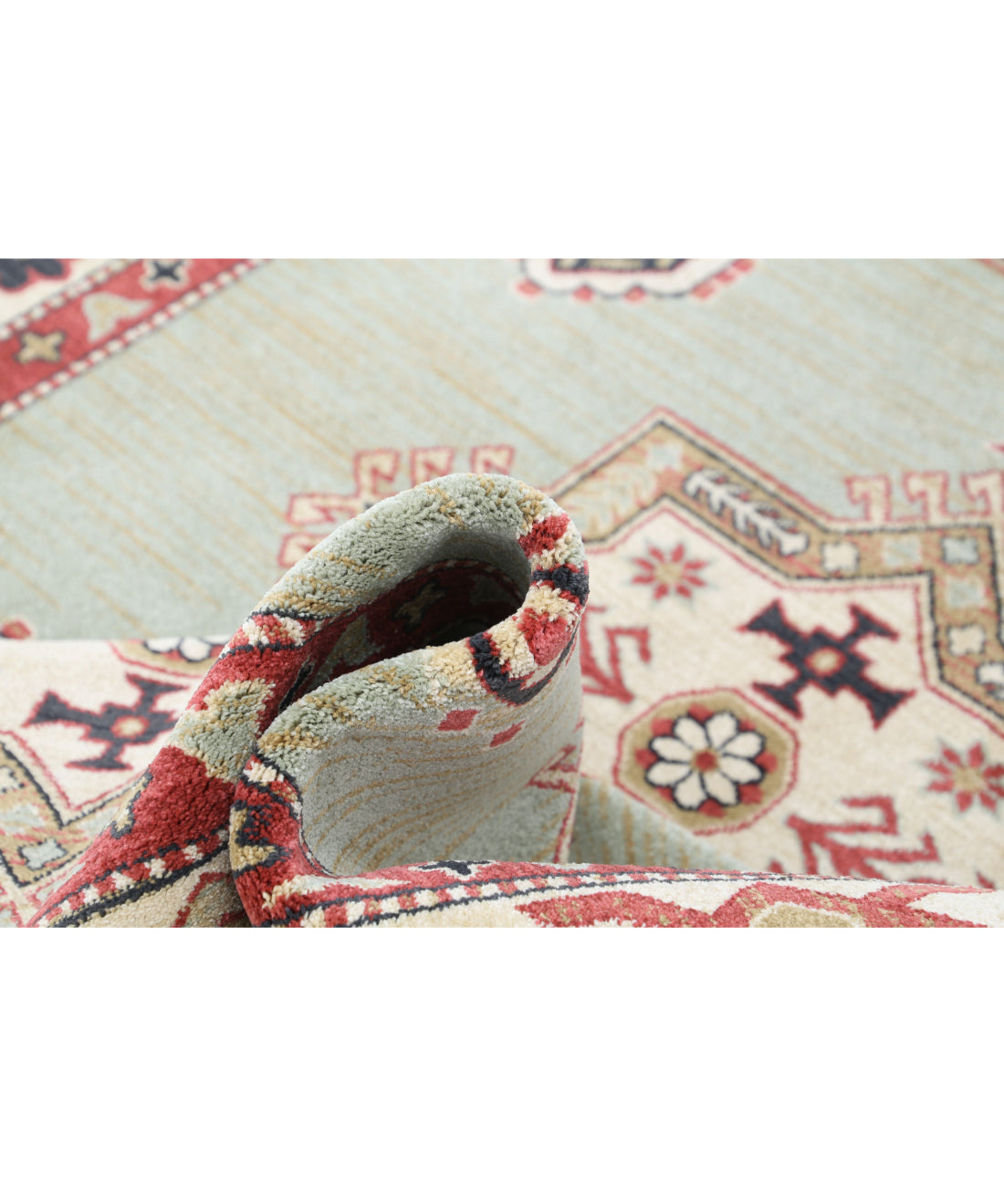 Vista 6'4'' X 9'10'' Power-Loomed Wool Rug 6'4'' x 9'10'' (190 X 295) / Green / Ivory