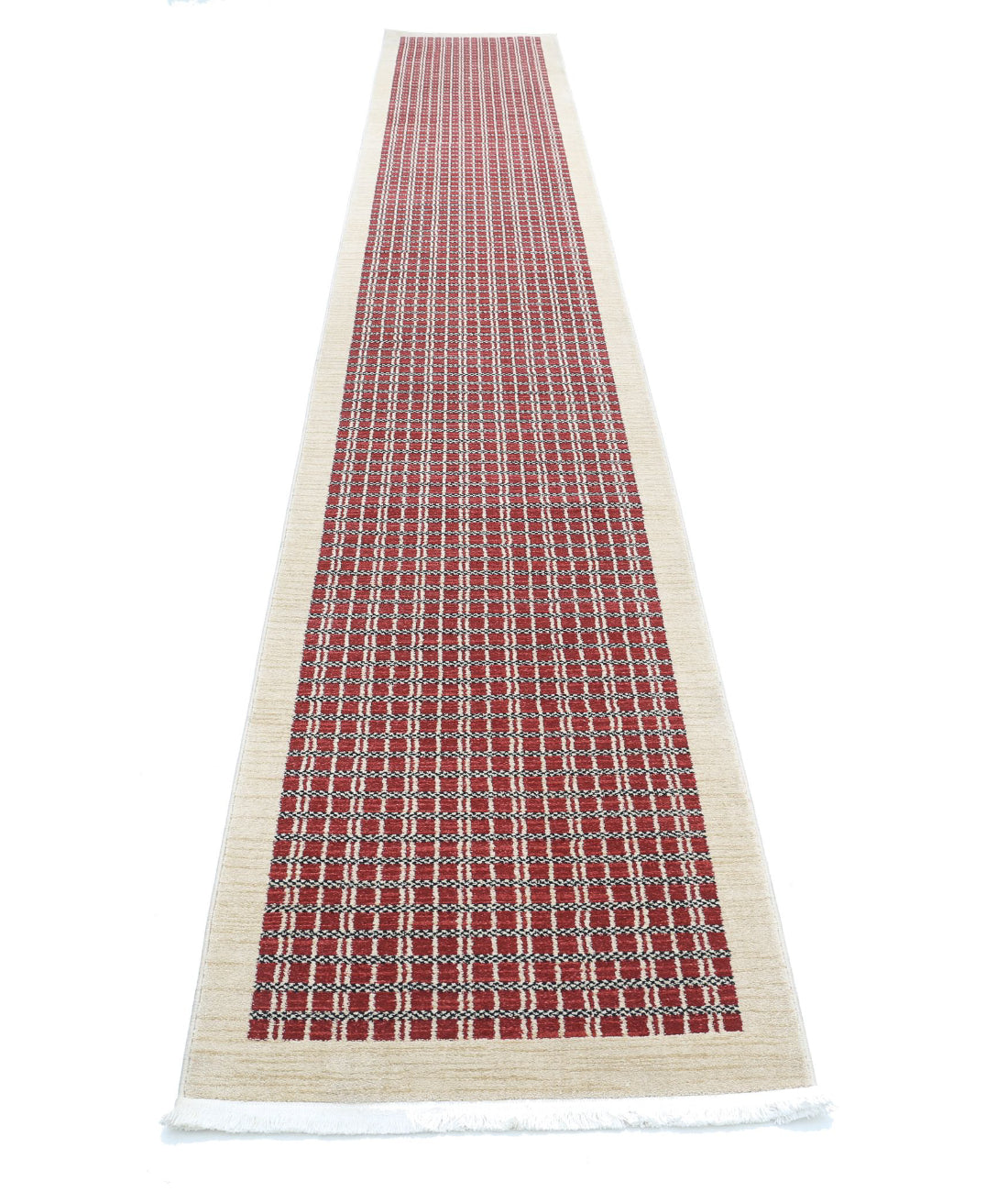 Vista 2'6'' X 16'5'' Power-Loomed Wool Rug 2'6'' x 16'5'' (75 X 493) / Red / Ivory
