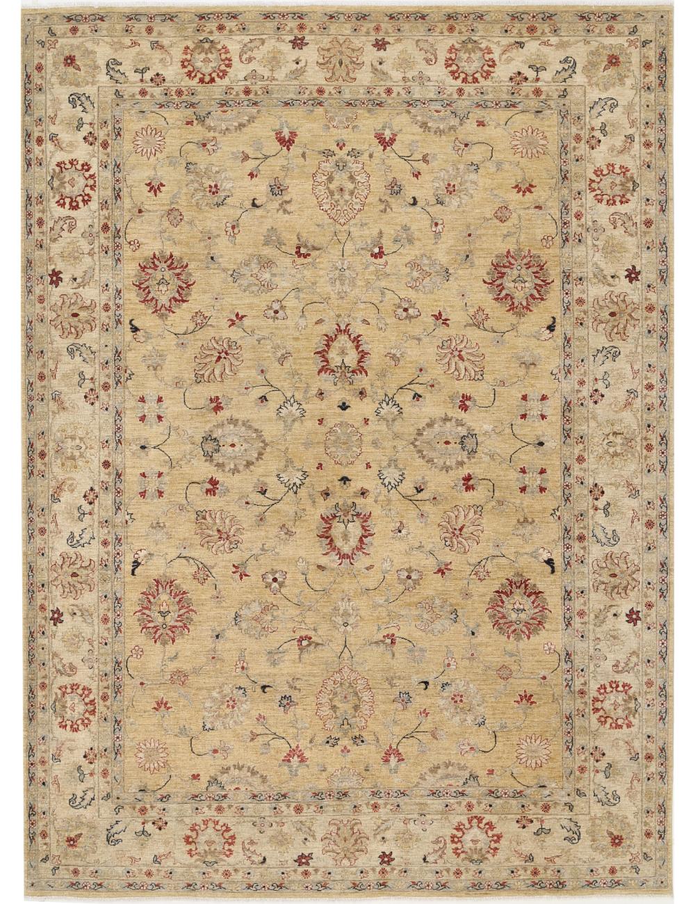 Ziegler 9' 1" X 12' 6" Hand-Knotted Wool Rug 9' 1" X 12' 6" (277 X 381) / Ivory / Gold