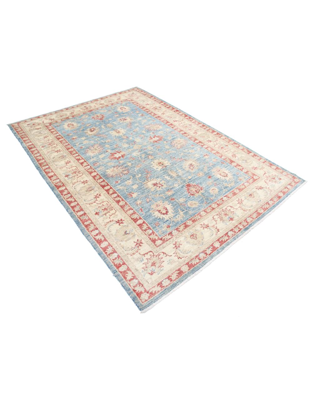 Ziegler 5' 7" X 7' 10" Hand-Knotted Wool Rug 5' 7" X 7' 10" (170 X 239) / Ivory / Blue