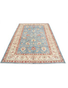 Ziegler 5' 7" X 7' 10" Hand-Knotted Wool Rug 5' 7" X 7' 10" (170 X 239) / Ivory / Blue