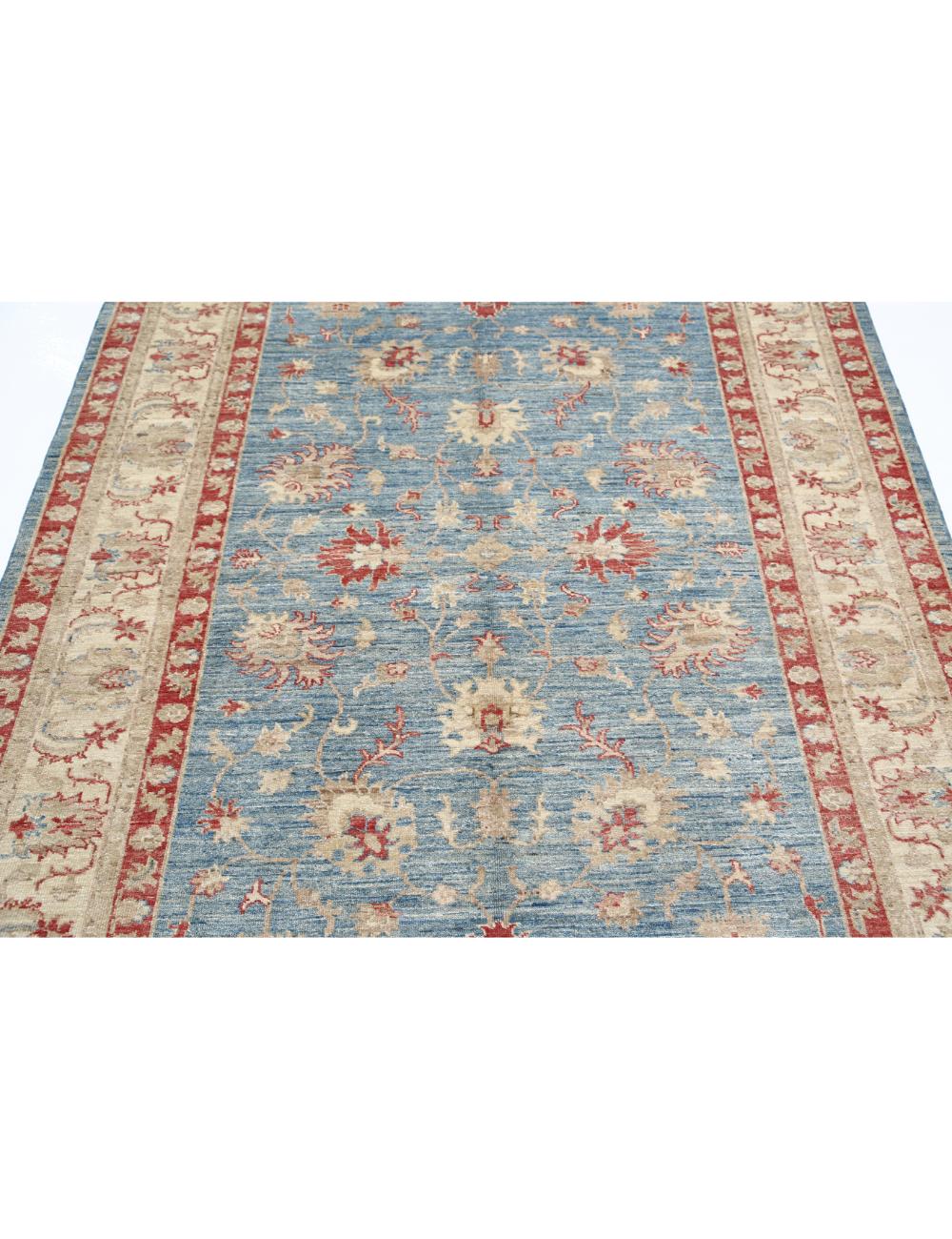 Ziegler 5' 7" X 7' 10" Hand-Knotted Wool Rug 5' 7" X 7' 10" (170 X 239) / Ivory / Blue