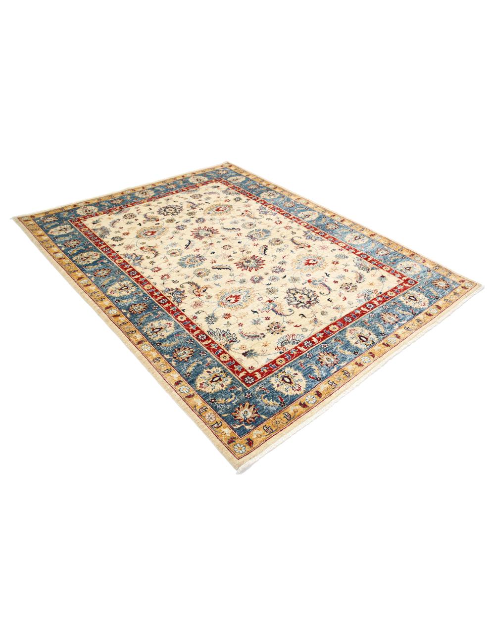 Ziegler 5' 10" X 7' 6" Hand-Knotted Wool Rug 5' 10" X 7' 6" (178 X 229) / Blue / Ivory