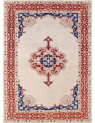 Ziegler 6' 9" X 9' 3" Hand-Knotted Wool Rug 6' 9" X 9' 3" (206 X 282) / Ivory / Red