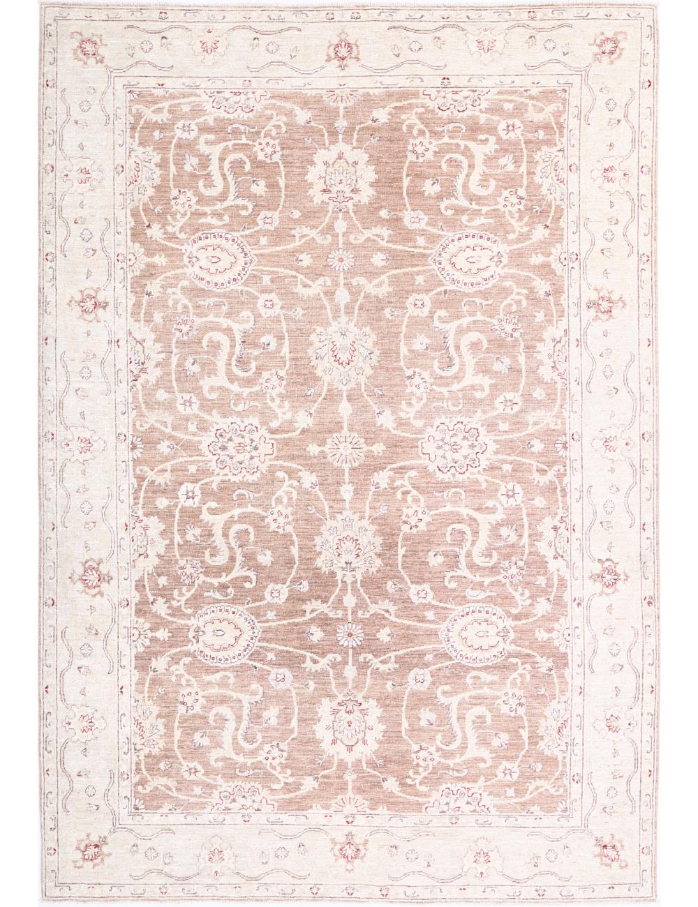 Ziegler 6' 0" X 8' 9" Hand-Knotted Wool Rug 6' 0" X 8' 9" (183 X 267) / Taupe / Ivory