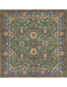 Ziegler 6' 5" X 6' 5" Hand-Knotted Wool Rug 6' 5" X 6' 5" (196 X 196) / Green / Blue