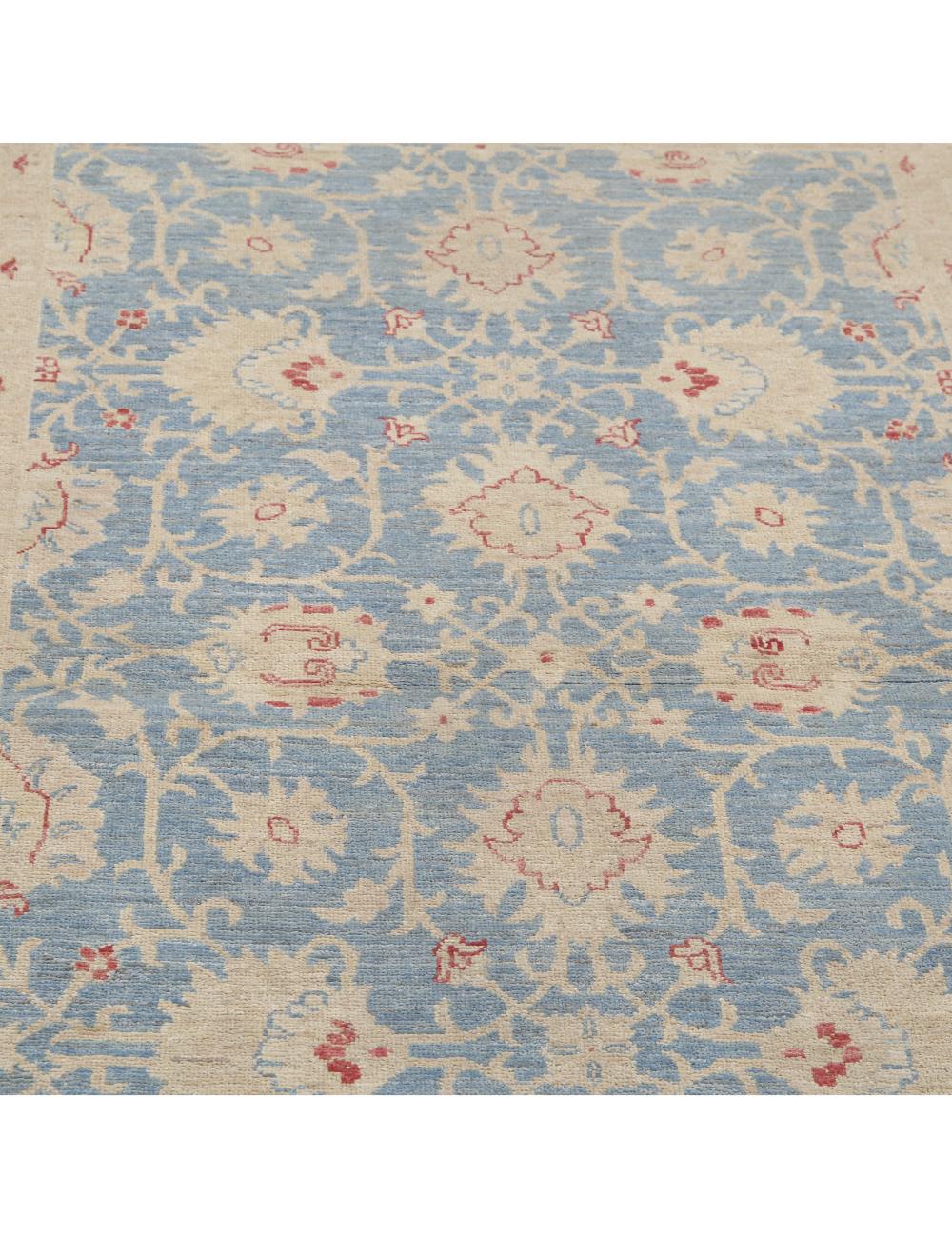 Ziegler 4' 1" X 6' 2" Hand-Knotted Wool Rug 4' 1" X 6' 2" (124 X 188) / Blue / Ivory