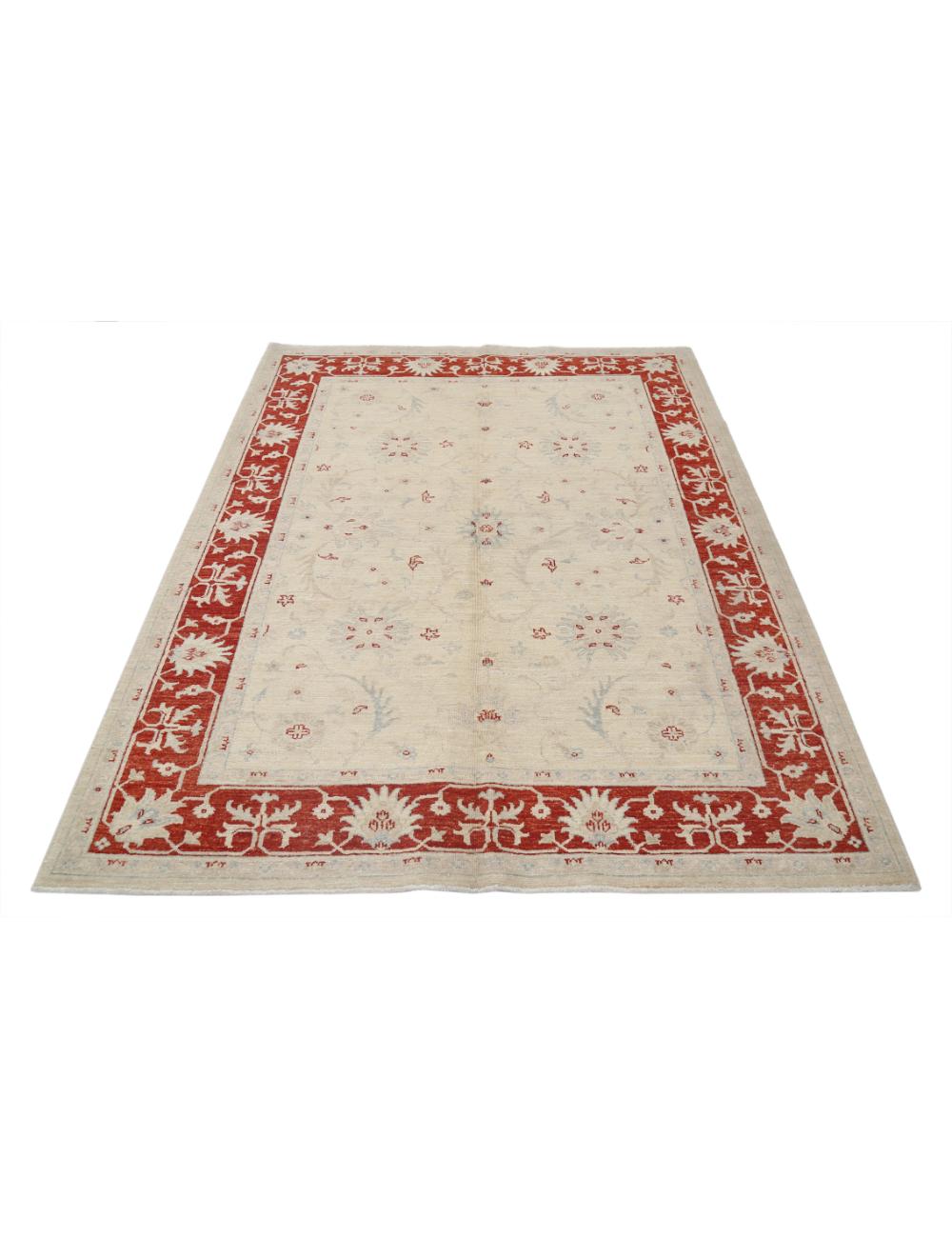 Ziegler 5' 0" X 6' 6" Hand-Knotted Wool Rug 5' 0" X 6' 6" (152 X 198) / Ivory / Red