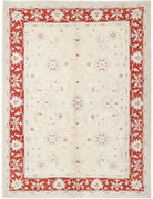 Ziegler 5' 0" X 6' 6" Hand-Knotted Wool Rug 5' 0" X 6' 6" (152 X 198) / Ivory / Red