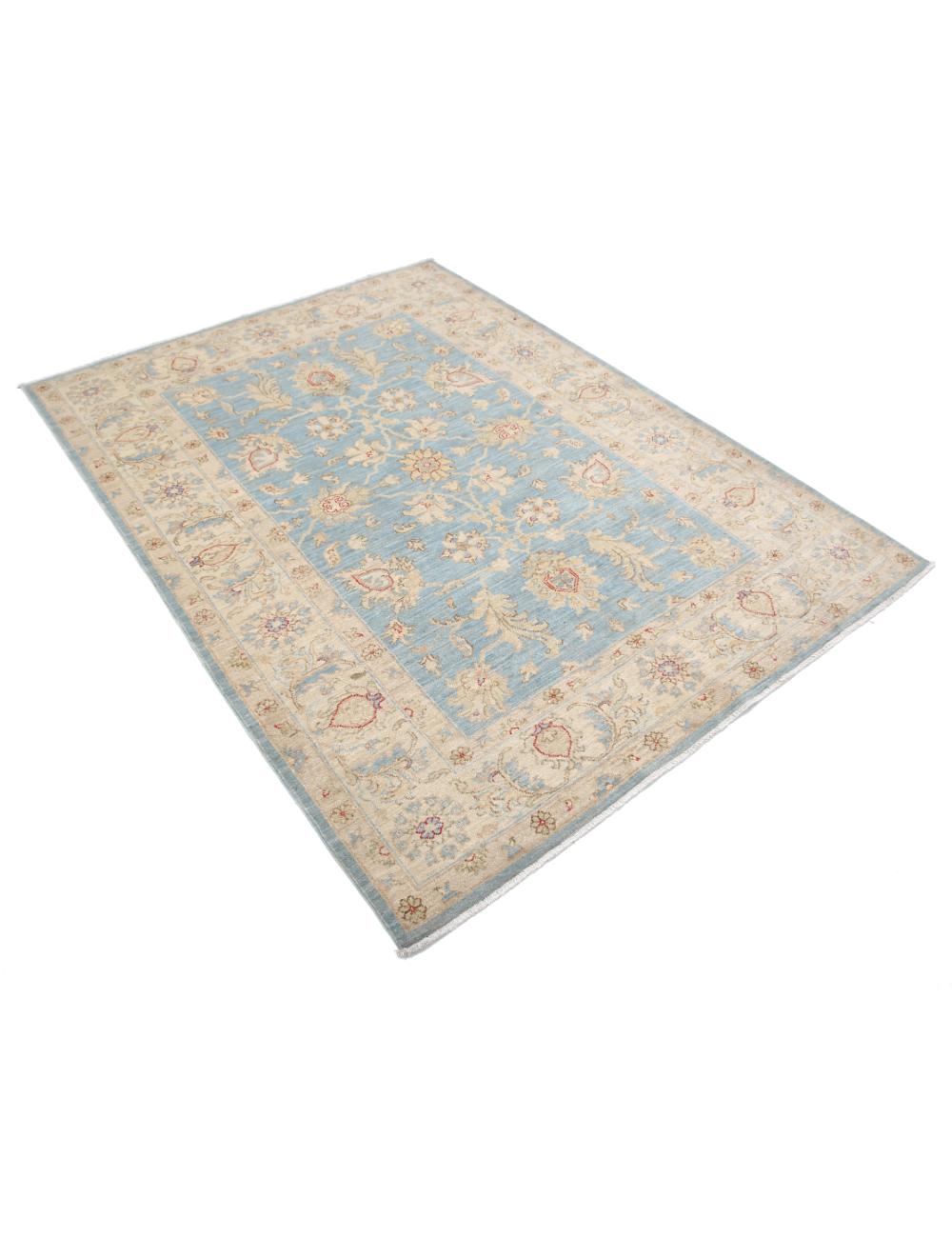 Ziegler 4' 11" X 6' 7" Hand-Knotted Wool Rug 4' 11" X 6' 7" (150 X 201) / Blue / Ivory