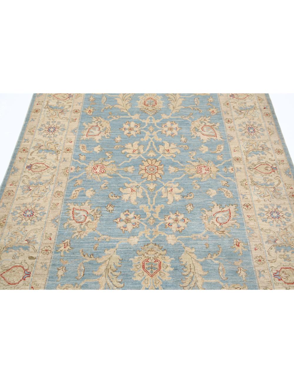 Ziegler 4' 11" X 6' 7" Hand-Knotted Wool Rug 4' 11" X 6' 7" (150 X 201) / Blue / Ivory