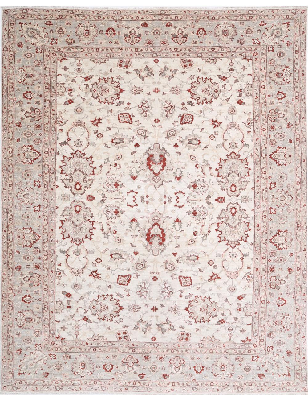 Ziegler 11' 5" X 14' 5" Hand-Knotted Wool Rug 11' 5" X 14' 5" (348 X 439) / Ivory / Grey