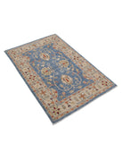 Ziegler 2' 9" X 4' 1" Hand-Knotted Wool Rug 2' 9" X 4' 1" (84 X 124) / Blue / Ivory