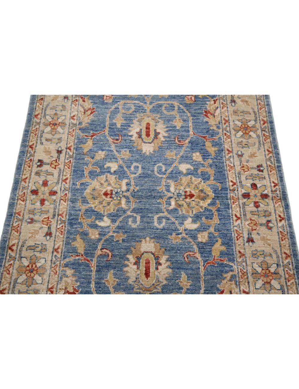 Ziegler 2' 9" X 4' 1" Hand-Knotted Wool Rug 2' 9" X 4' 1" (84 X 124) / Blue / Ivory