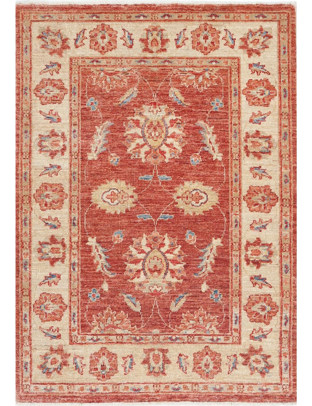 Ziegler 2' 9" X 3' 10" Hand-Knotted Wool Rug 2' 9" X 3' 10" (84 X 117) / Rust / Green